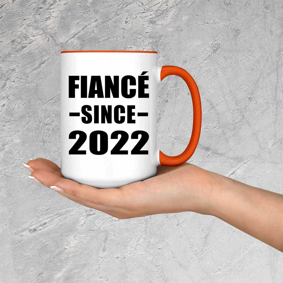 Fiance Since 2022 - 15oz Accent Mug Orange