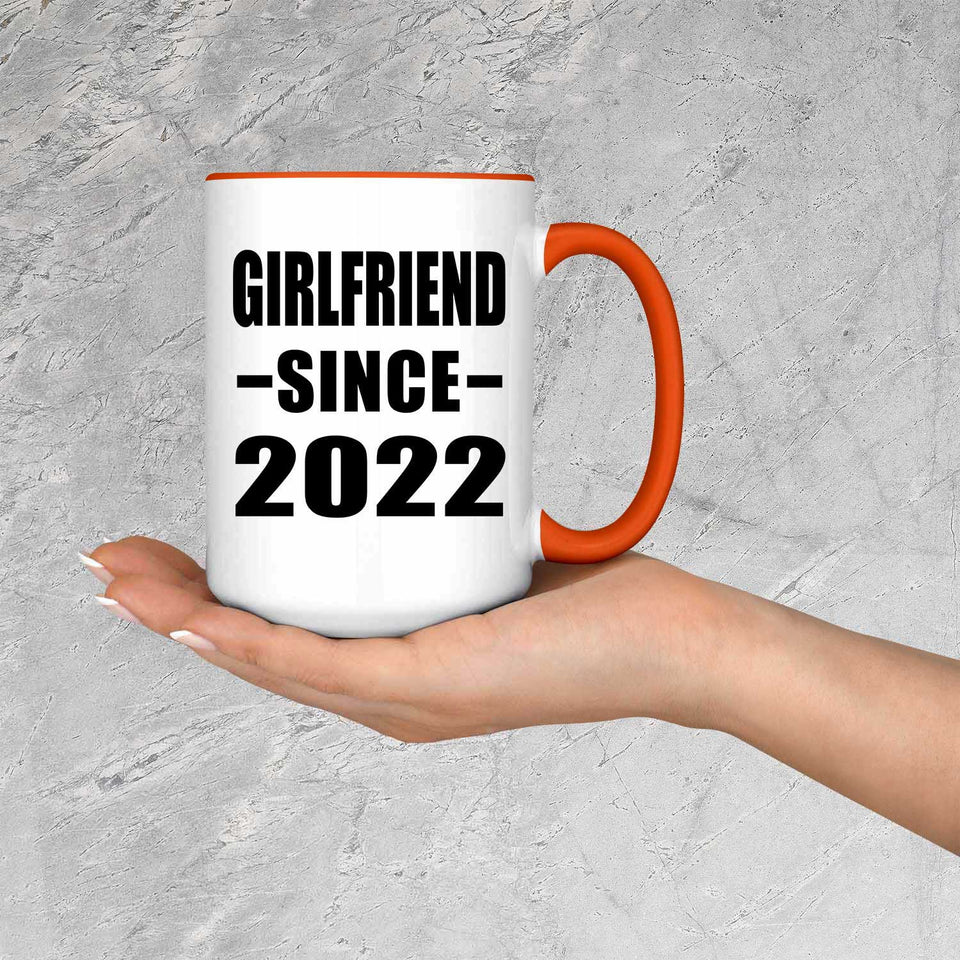 Girlfriend Since 2022 - 15oz Accent Mug Orange