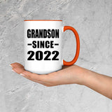 Grandson Since 2022 - 15oz Accent Mug Orange