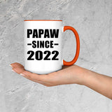 Papaw Since 2022 - 15oz Accent Mug Orange