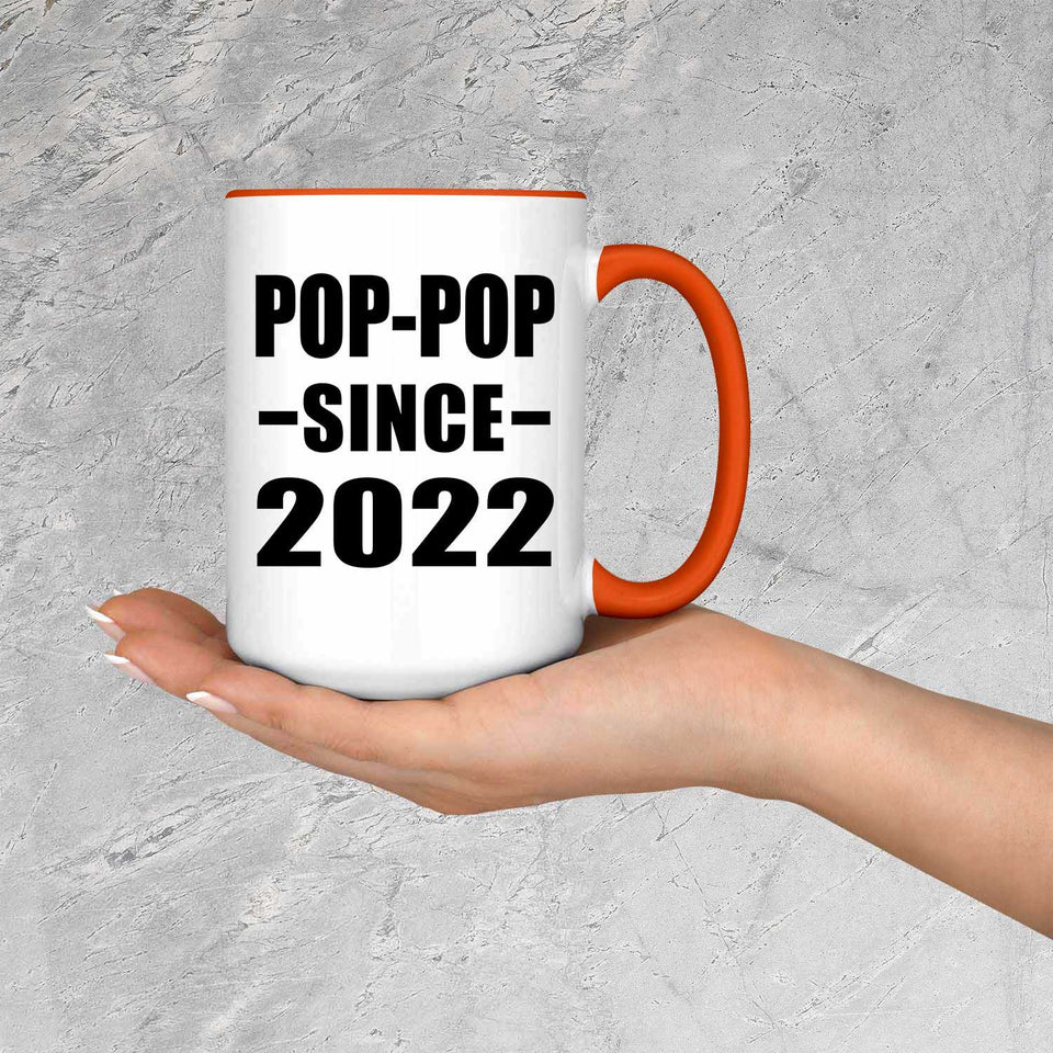 Pop-Pop Since 2022 - 15oz Accent Mug Orange