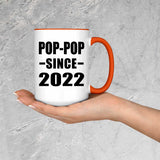 Pop-Pop Since 2022 - 15oz Accent Mug Orange