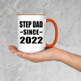 Step Dad Since 2022 - 15oz Accent Mug Orange