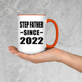 Step Father Since 2022 - 15oz Accent Mug Orange