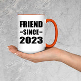 Friend Since 2023 - 15oz Accent Mug Orange