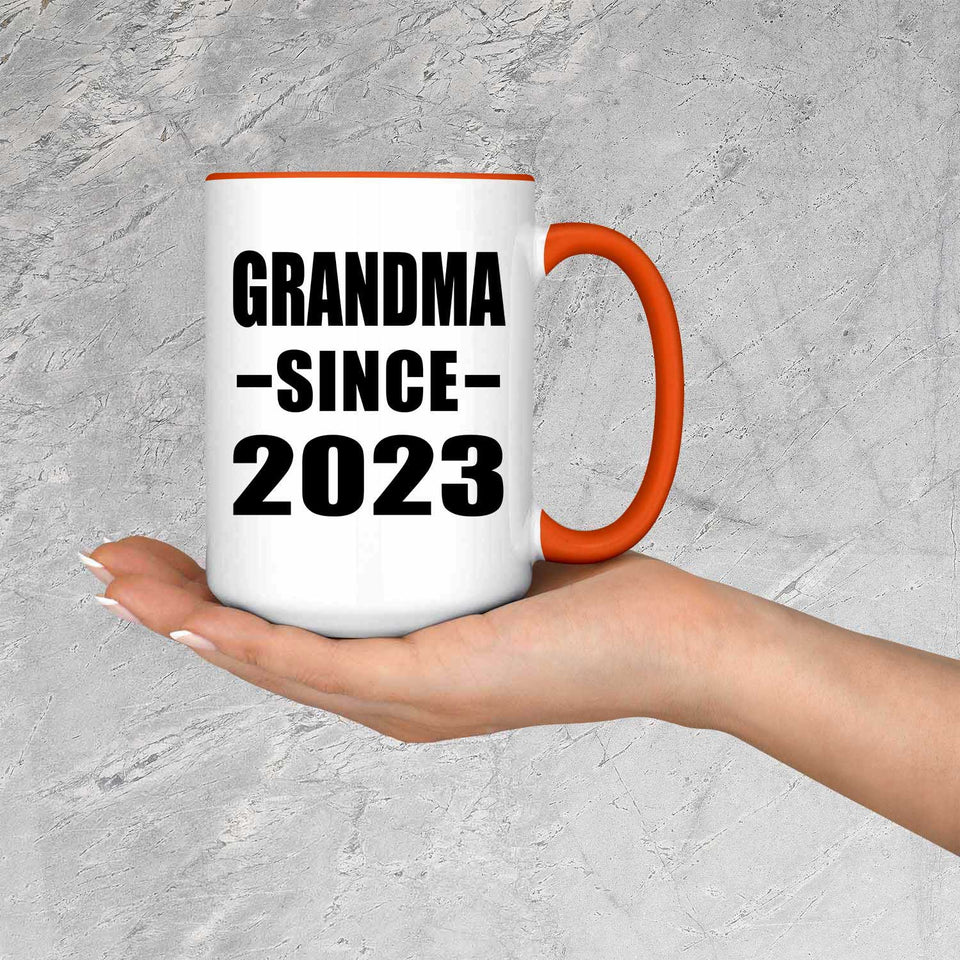 Grandma Since 2023 - 15oz Accent Mug Orange