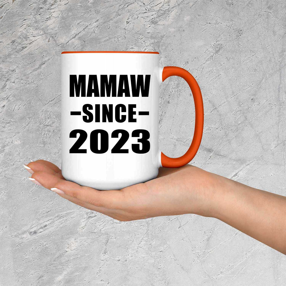 Mamaw Since 2023 - 15oz Accent Mug Orange