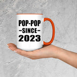 Pop-Pop Since 2023 - 15oz Accent Mug Orange