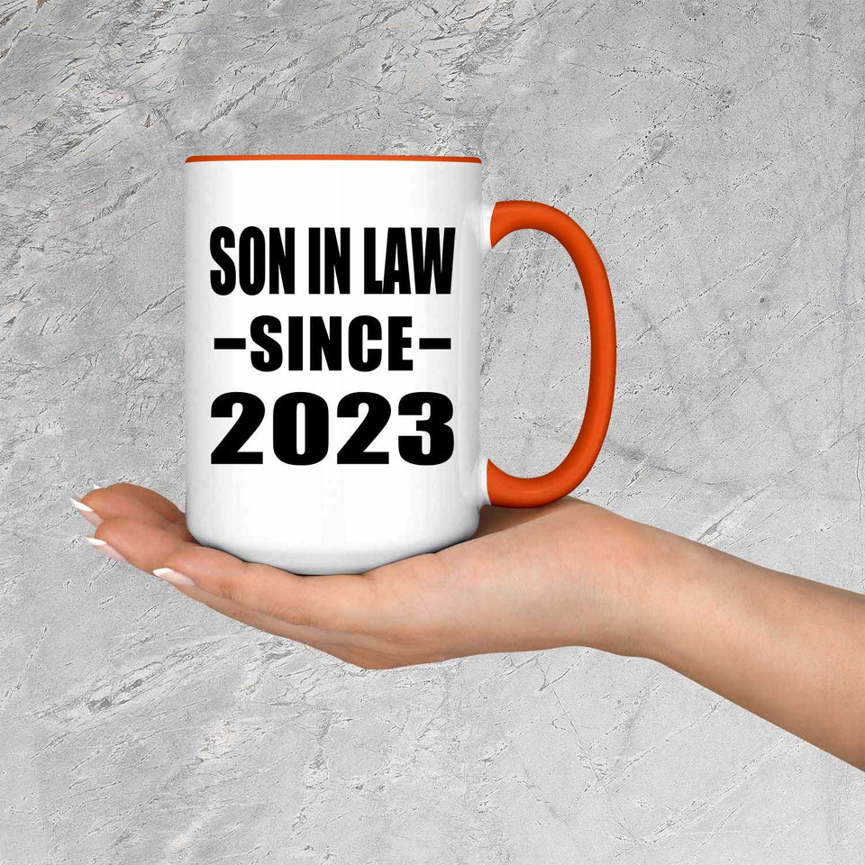 Son In Law Since 2023 - 15oz Accent Mug Orange