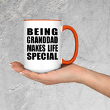 Being Granddad Makes Life Special - 15oz Accent Mug Orange