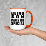 Being Son Makes Life Special - 15oz Accent Mug Orange