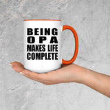 Being Opa Makes Life Complete - 15oz Accent Mug Orange