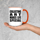 Collecting Art Makes Life Special - 15oz Accent Mug Orange