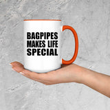 Bagpipes Makes Life Special - 15oz Accent Mug Orange