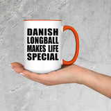 Danish Longball Makes Life Special - 15oz Accent Mug Orange