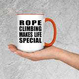 Rope Climbing Makes Life Special - 15oz Accent Mug Orange