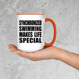 Synchronized Swimming Makes Life Special - 15oz Accent Mug Orange