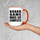 Board Game Makes Life Complete - 15oz Accent Mug Orange