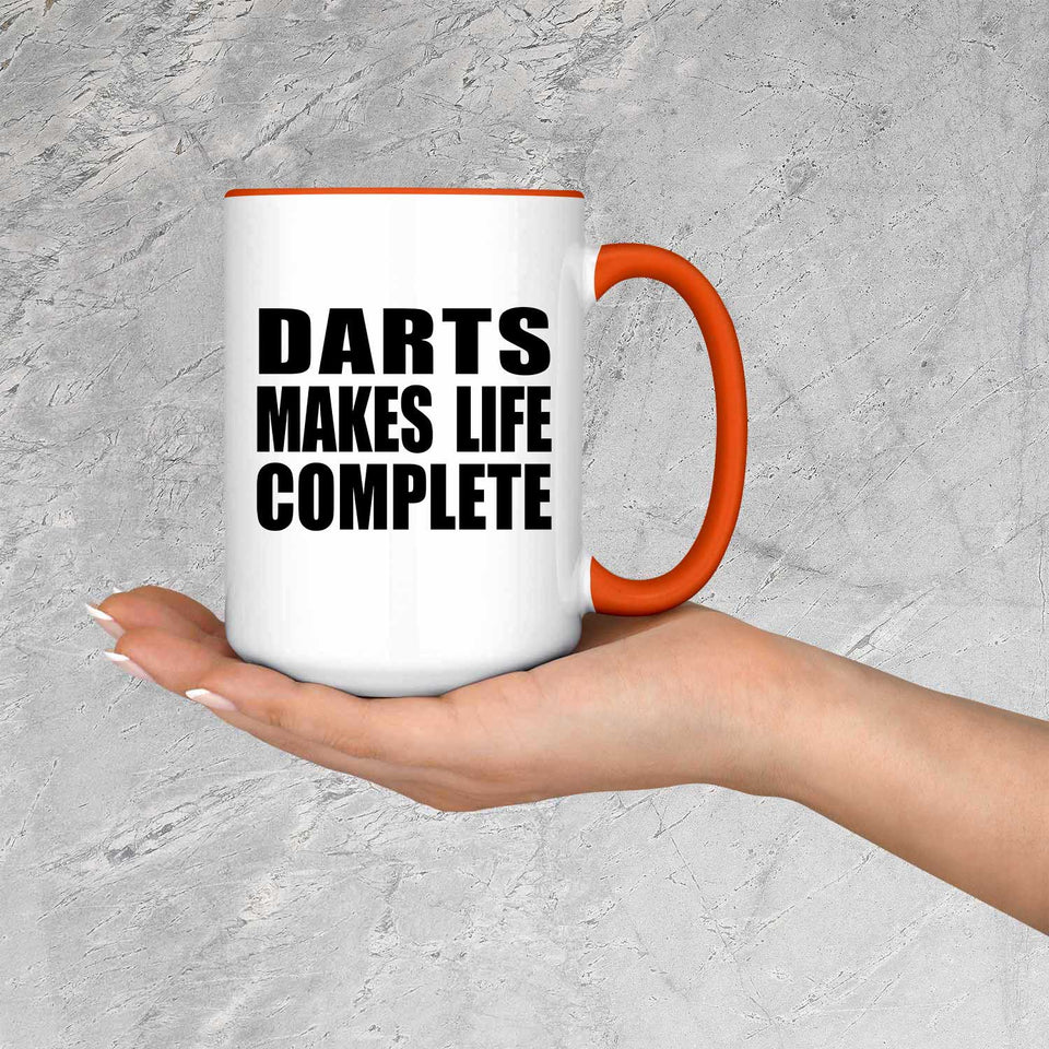 Darts Makes Life Complete - 15oz Accent Mug Orange