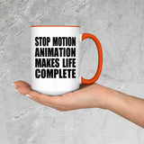 Stop Motion Animation Makes Life Complete - 15oz Accent Mug Orange