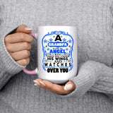 Grandpa Is An Angel Takes You Under His Wings - 15oz Accent Mug Pink