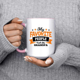 My Favorite People Call Me Grandpa - 15oz Accent Mug Pink