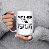Mother and Son, Best Friends For Life - 15oz Accent Mug Pink
