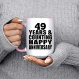 Happy 49th Anniversary 49 Years & Counting - 15oz Accent Mug Pink