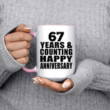 Happy 67th Anniversary 67 Years & Counting - 15oz Accent Mug Pink