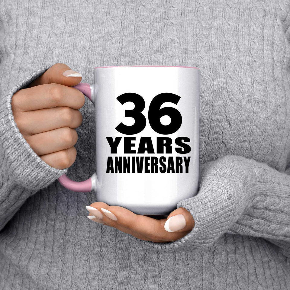 36th Anniversary 36 Years Anniversary - 15oz Accent Mug Pink
