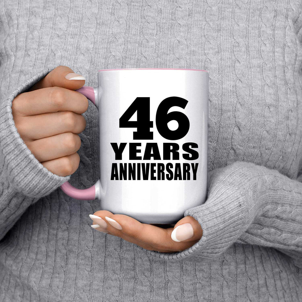 46th Anniversary 46 Years Anniversary - 15oz Accent Mug Pink