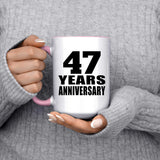 47th Anniversary 47 Years Anniversary - 15oz Accent Mug Pink