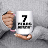 7th Anniversary 7 Years Anniversary - 15oz Accent Mug Pink
