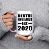 Dental Hygienist Established EST. 2020 - 15oz Accent Mug Pink