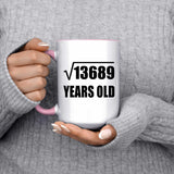117th Birthday Square Root of 13689 Years Old - 15oz Accent Mug Pink