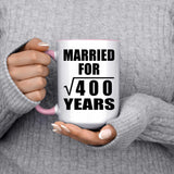 20th Anniversary Married For Square Root of 400 Years - 15oz Accent Mug Pink