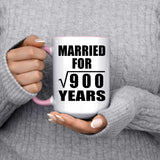 30th Anniversary Married For Square Root of 900 Years - 15oz Accent Mug Pink
