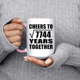 88th Anniversary Cheers To Square Root of 7744 Years Together - 15oz Accent Mug Pink