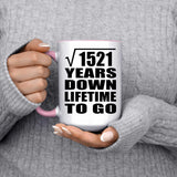 39th Anniversary Square Root of 1521 Years Lifetime To Go - 15oz Accent Mug Pink
