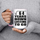 8th Anniversary Square Root of 64 Years Lifetime To Go - 15oz Accent Mug Pink
