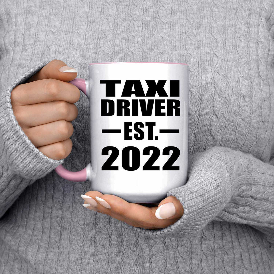 Taxi Driver Established EST. 2022 - 15oz Accent Mug Pink