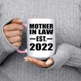 Mother In Law Established EST. 2022 - 15oz Accent Mug Pink