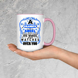 Grandpa Is An Angel Takes You Under His Wings - 15oz Accent Mug Pink