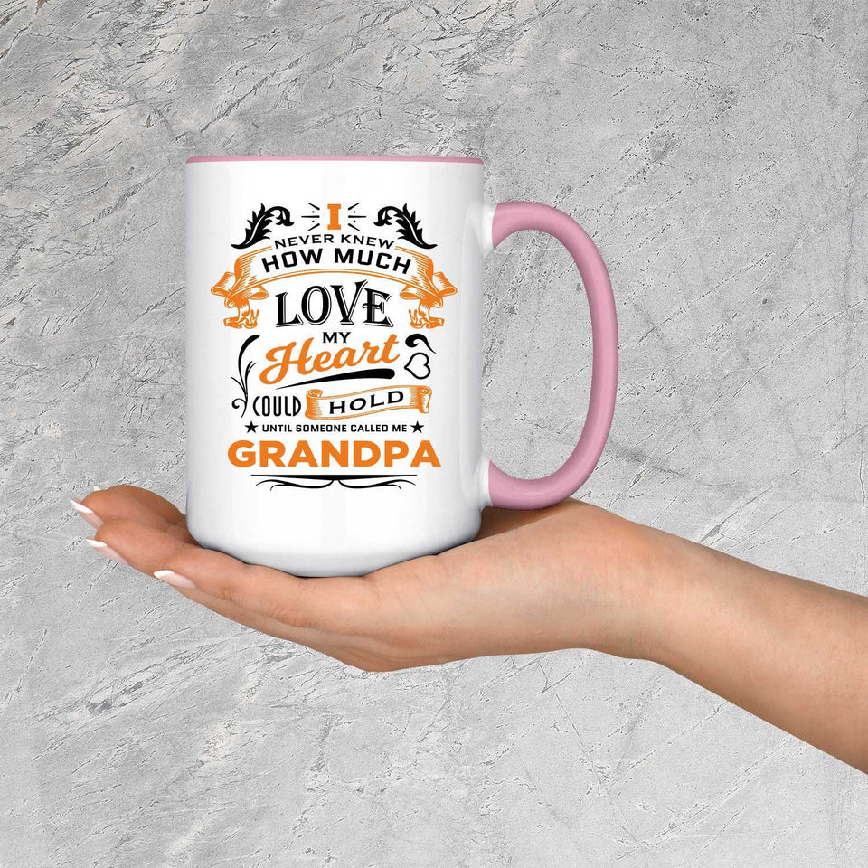 How Much Love Could Hold Until Called Me Grandpa - 15oz Accent Mug Pink