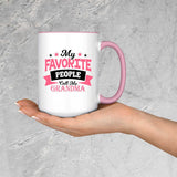 My Favorite People Call Me Grandma - 15oz Accent Mug Pink