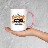My Favorite People Call Me Grandpa - 15oz Accent Mug Pink
