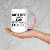 Mother and Son, Best Friends For Life - 15oz Accent Mug Pink