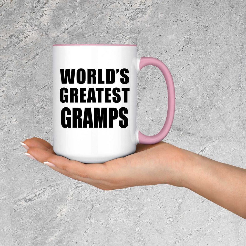 World's Greatest Gramps - 15oz Accent Mug Pink
