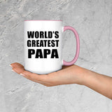 World's Greatest Papa (Grandpa) - 15oz Accent Mug Pink