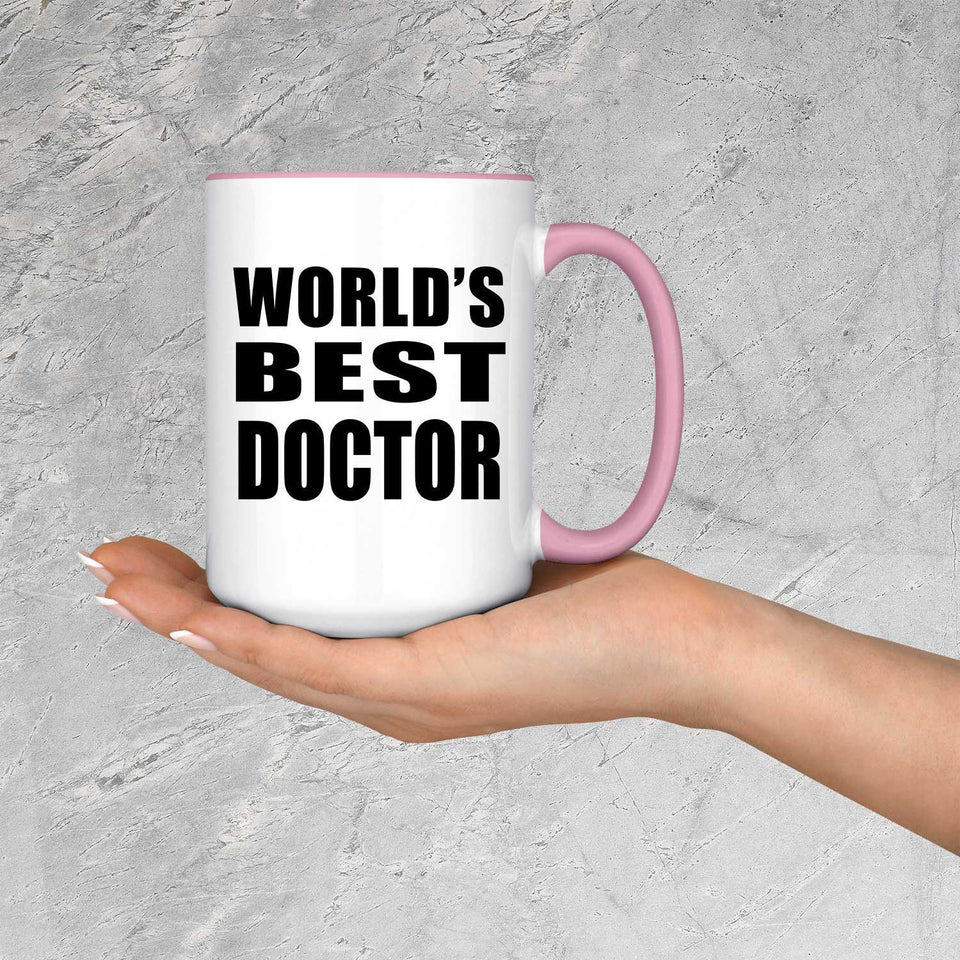 World's Best Doctor - 15oz Accent Mug Pink